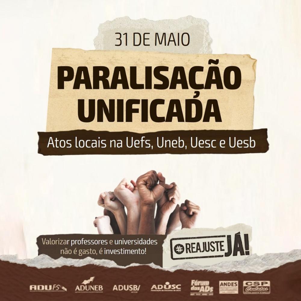 Universidades estaduais realizarão paralisação unificada na terça-feira (31)